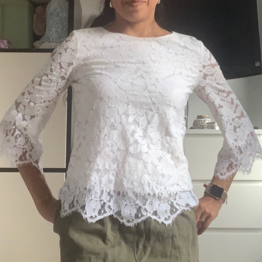 White lace top / blouse from Banana Republic